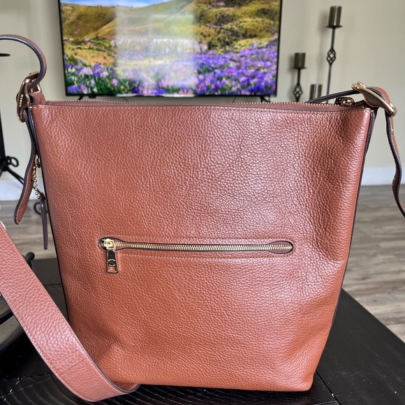 Coach Val Tan Leather Duffle  Crossbody Bag - Picture 2 of 10